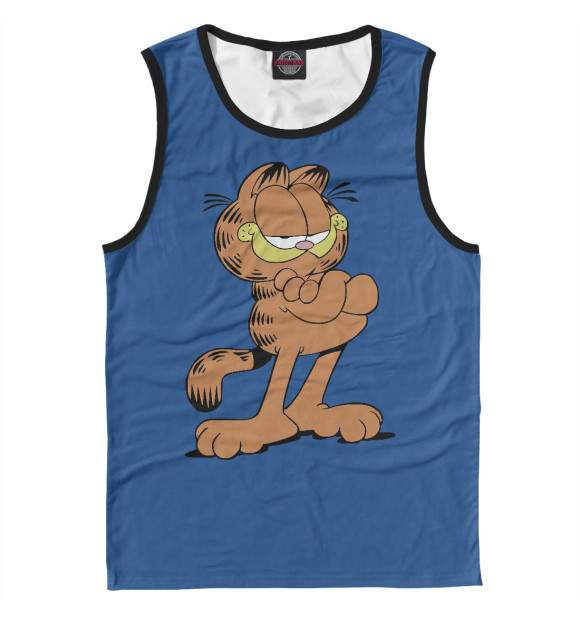 Мужская майка с изображением Гарфилд цвета Белый