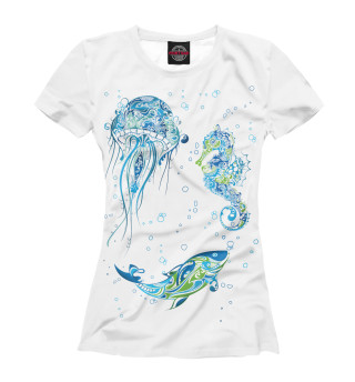 Женская футболка Морские животные