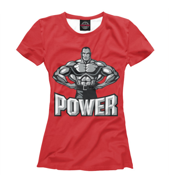 Женская футболка с изображением Power цвета Белый