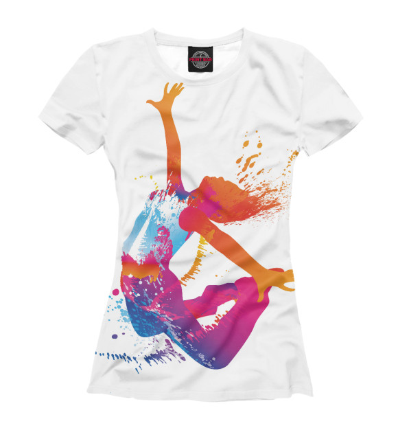 Женская футболка с изображением Color fitness цвета Белый