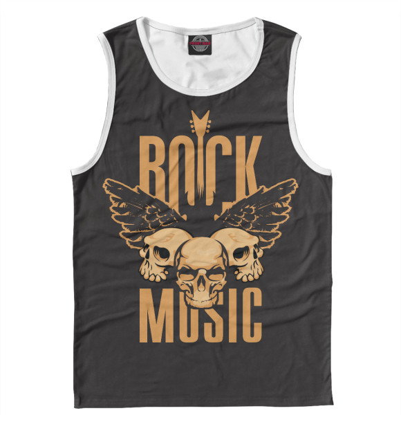 Майка для мальчика с изображением Rock Music цвета Белый