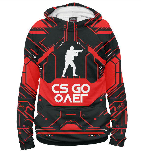 Женское худи с изображением Олег в стиле CS GO цвета Белый