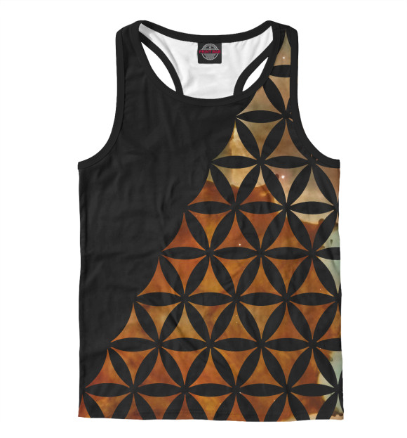 Мужская майка-борцовка с изображением Цветок жизни цвета Белый