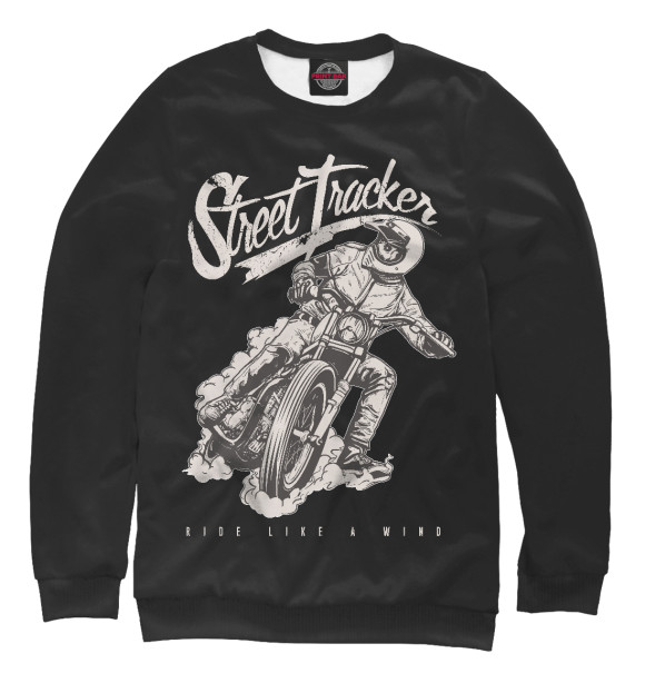 Женский свитшот с изображением Street tracker цвета Белый