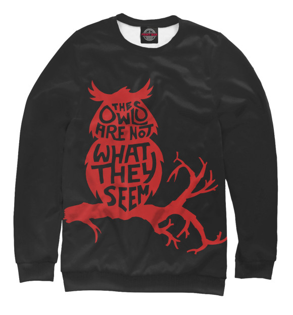 Женский свитшот с изображением The Owls Are Not What They Seem цвета Белый