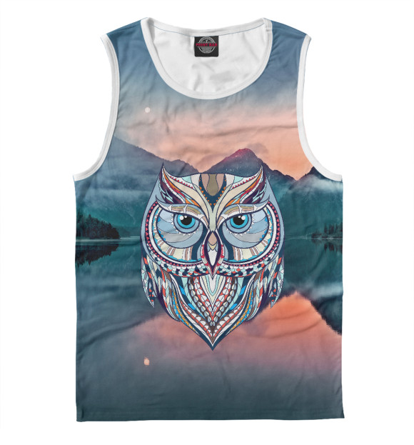 Майка для мальчика с притом Совушка цвета Белый Майка для мальчика с изображением Совушка цвета Белый