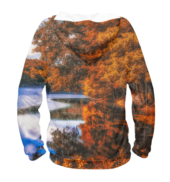 Женское худи с изображением Осень цвета Белый