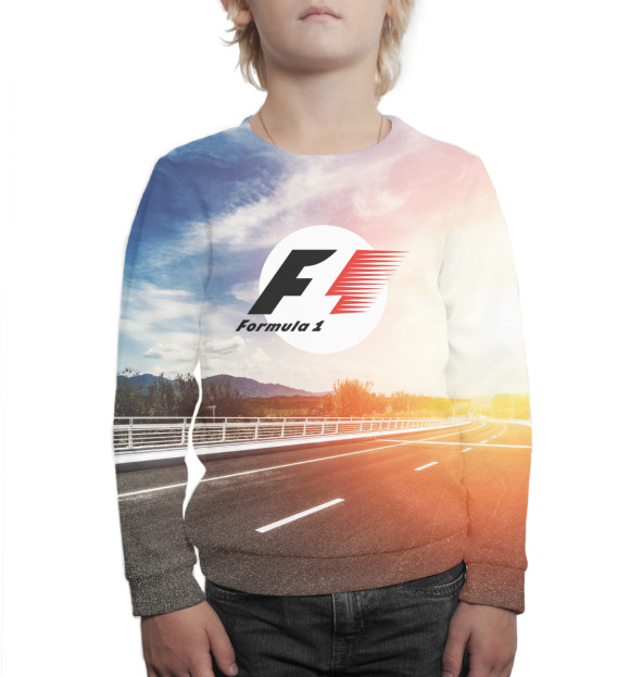 Свитшот для мальчиков с изображением Формула-1 цвета Белый