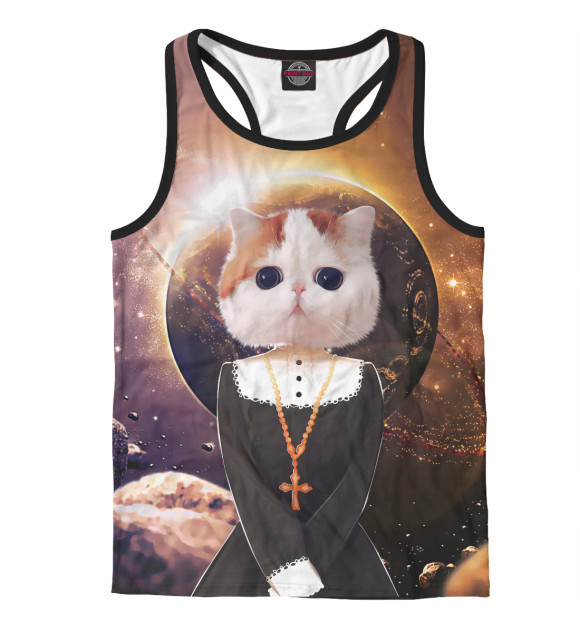 Мужская майка-борцовка с изображением Коты в платьях цвета Белый