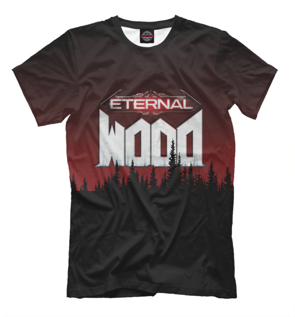 Мужская футболка с изображением Wood Eternal (Doom Eternal) цвета Белый