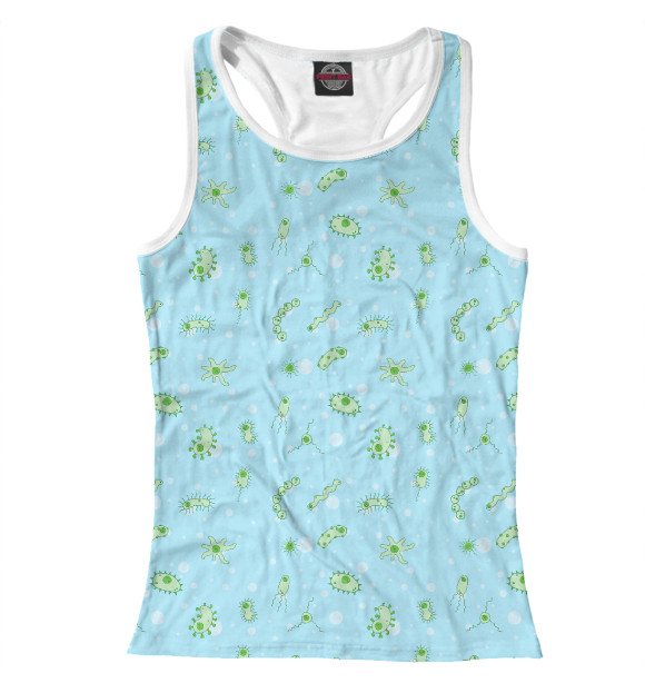 Женская майка-борцовка с изображением Микробики цвета Белый