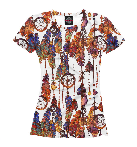 Футболка для девочек с изображением Бохо цвета Белый