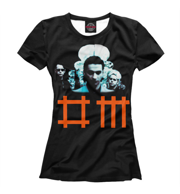Женская футболка с изображением Depeche Mode & Dave Gahan цвета Белый
