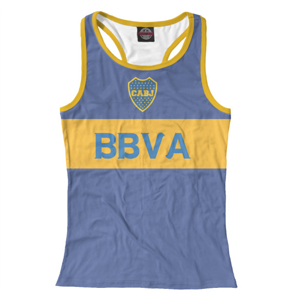 Женская майка-борцовка с изображением Бока Хуниорс цвета Белый