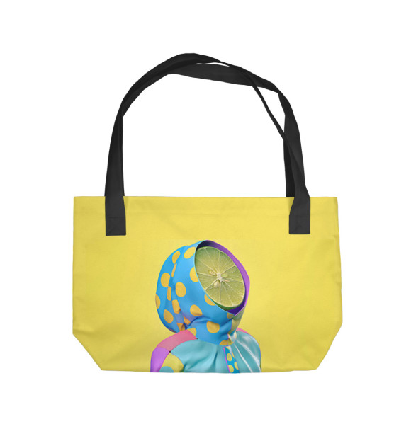 Пляжная сумка с изображением Лайм цвета 