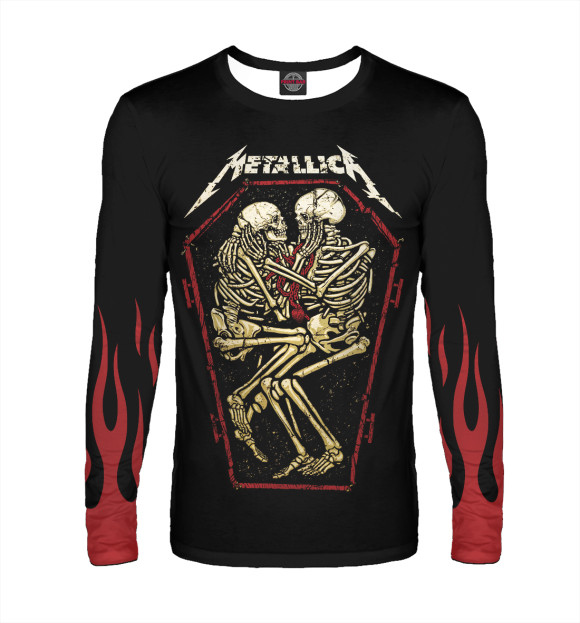 Мужской лонгслив с изображением Metallica цвета Белый