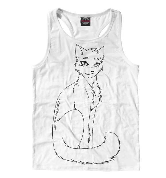 Мужская майка-борцовка с изображением White цвета Белый