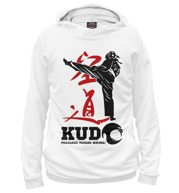 Женское худи с изображением Kudo цвета Белый