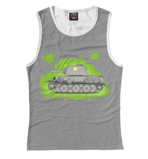 Женская майка с изображением Танк VK 36 01 цвета Белый