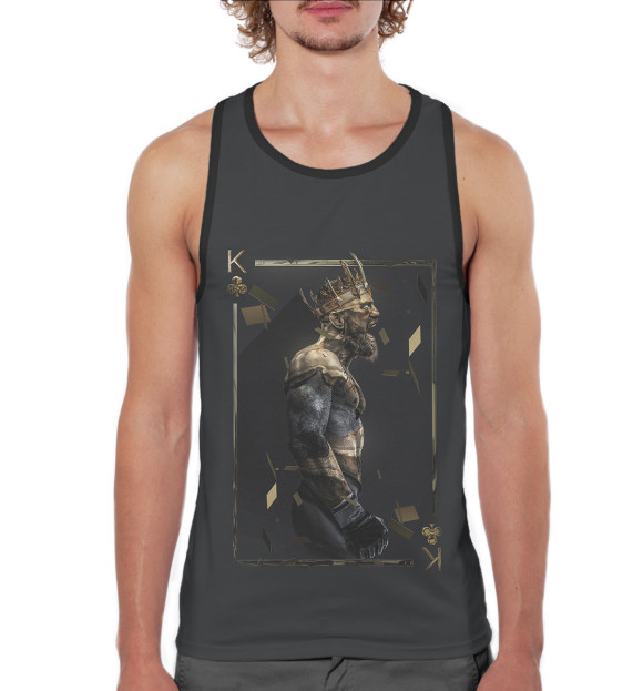 Мужская майка-борцовка с изображением МакГрегор Король цвета Белый