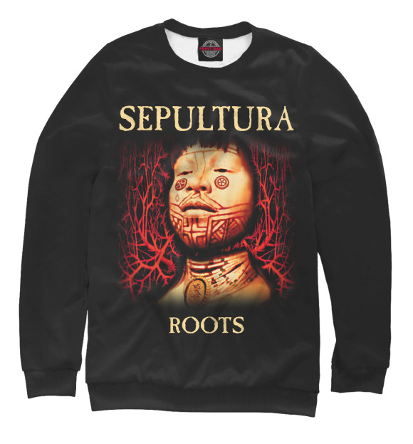 Мужской свитшот с изображением Sepultura цвета Белый