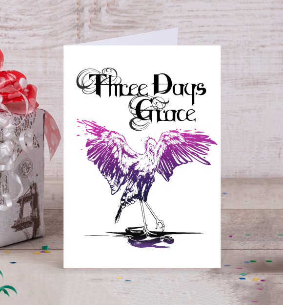 Открытка с притом Three Days Grace цвета Белый Открытка с изображением Three Days Grace цвета Белый