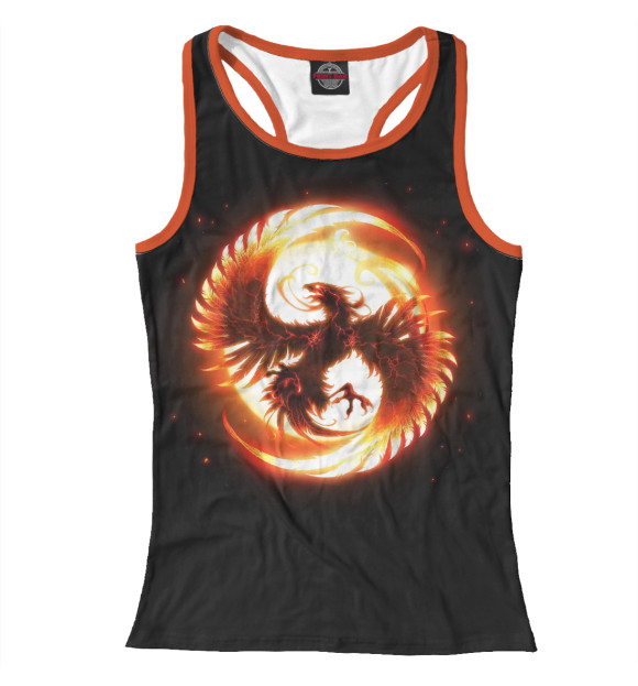 Женская майка-борцовка с изображением Феникс цвета Белый