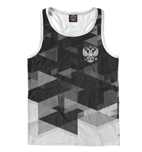 Мужская майка-борцовка с изображением Герб России цвета Белый