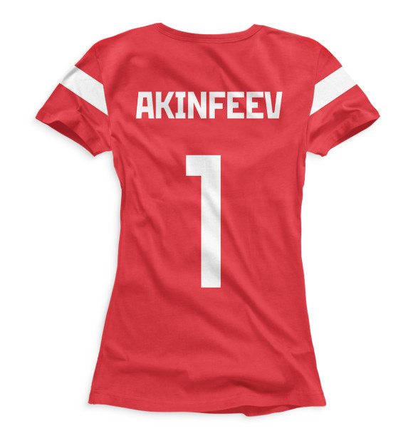 Женская футболка с изображением Сборная России Акинфеев цвета Белый