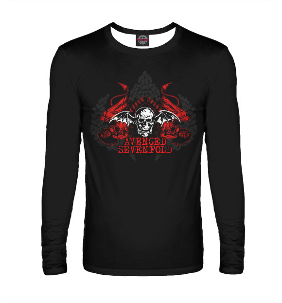 Мужской лонгслив с изображением Avenged sevenfold цвета Белый