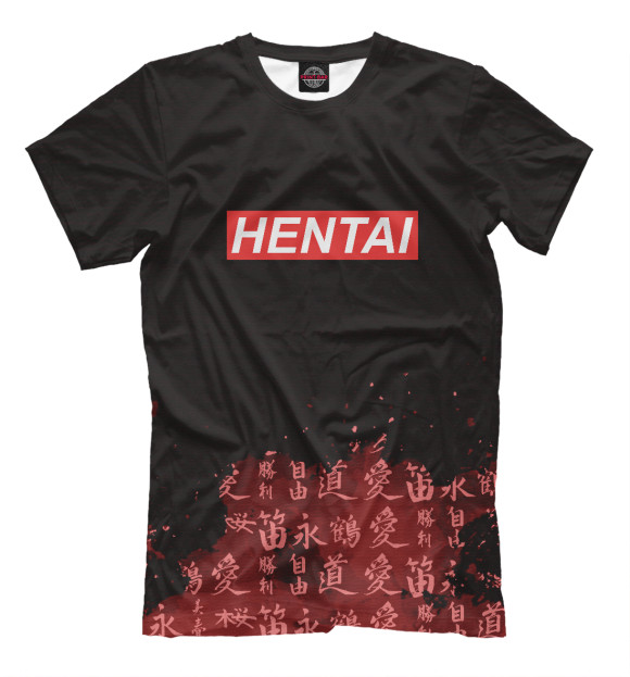 Мужская футболка с изображением Hentai цвета Белый