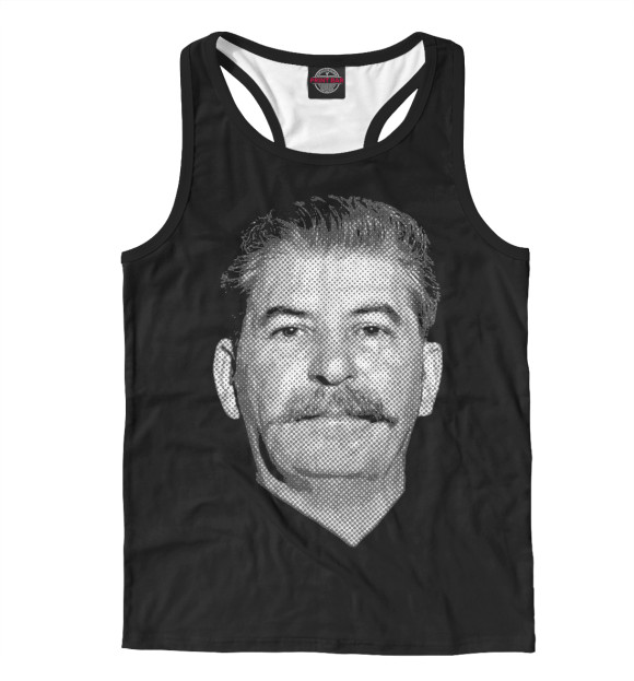 Мужская майка-борцовка с изображением Сталин цвета Белый