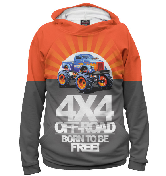 Женское худи с изображением Off Road цвета Белый