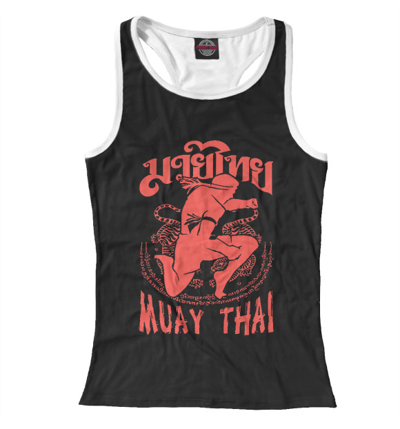 Женская майка-борцовка с изображением Муай Тай цвета Р‘РµР»С‹Р№