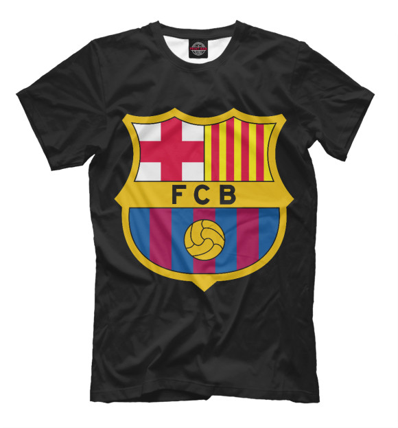 Футболка для мальчиков с изображением Барселона цвета Черный