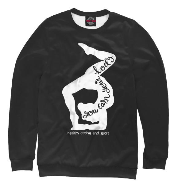 Женский свитшот с изображением Гимнастка цвета Белый