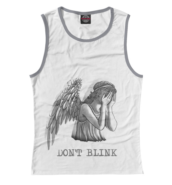 Майка для девочки с притом Плачущий ангел цвета Белый Майка для девочки с изображением Плачущий ангел цвета Белый