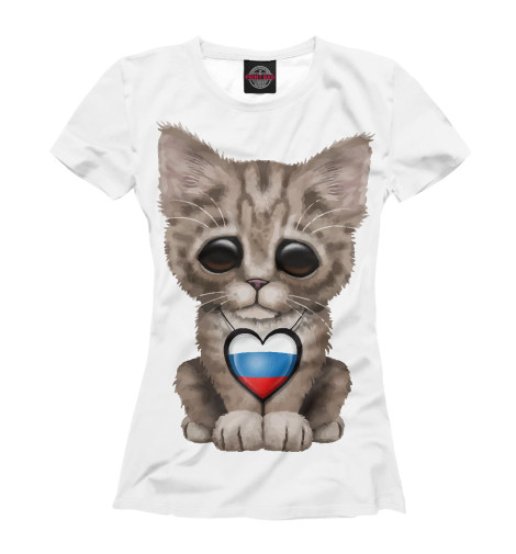 

Футболки Print Bar, Белый, Котенок - Россия