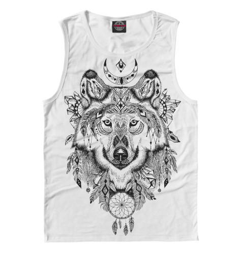 

Майки Print Bar, Белый, Волк тотем