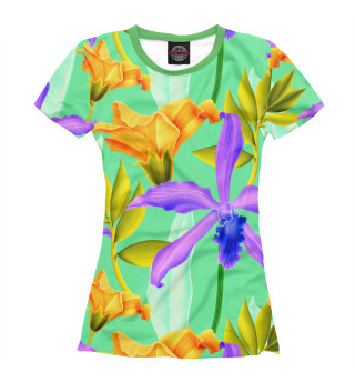 Женская футболка Яркие цветы