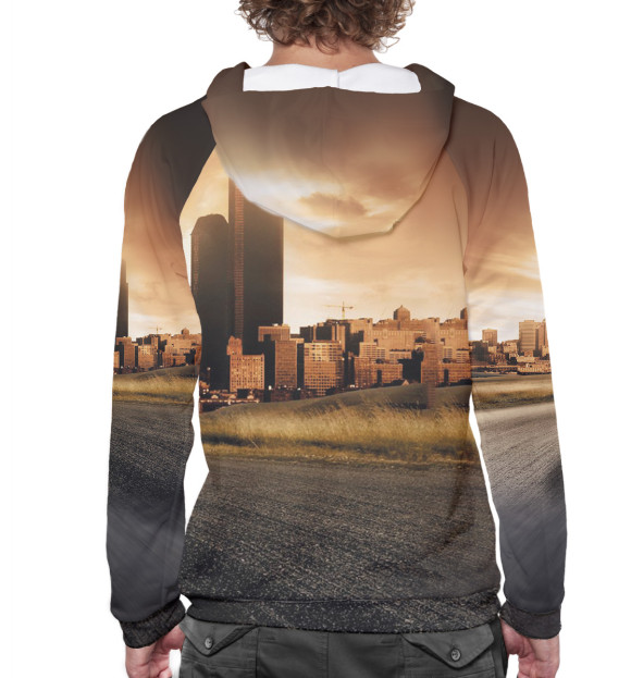 Мужское худи с изображением LADA Priora цвета Белый