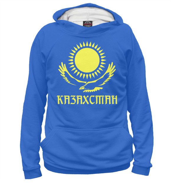 Женское худи с изображением Казахстан цвета Белый