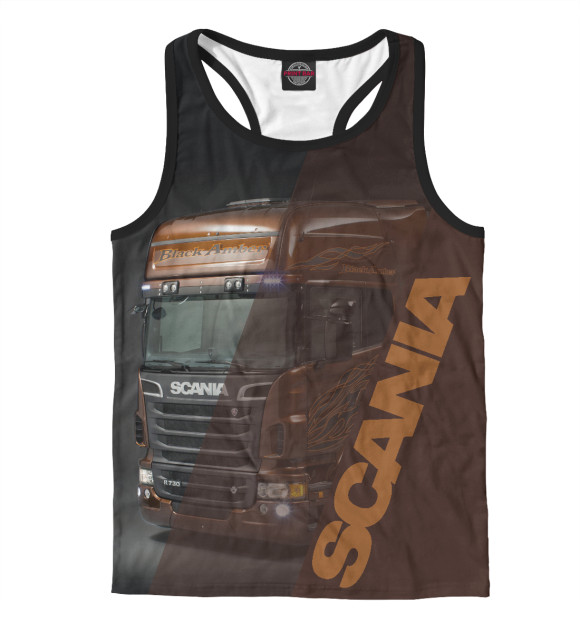 Мужская майка-борцовка с изображением SKANIA цвета Белый