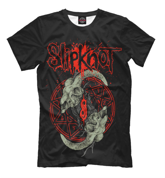 Мужская футболка с изображением Slipknot цвета Черный