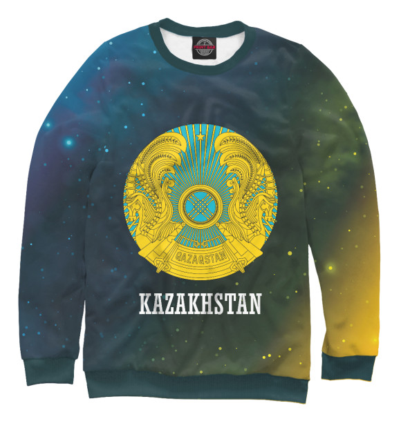 Свитшот для мальчиков с изображением Kazakhstan / Казахстан цвета Белый