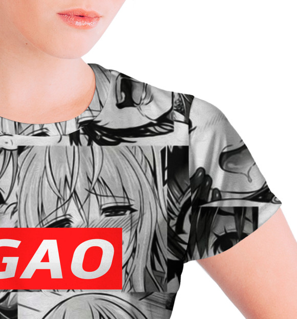 Женская футболка с изображением AHEGAO цвета Белый