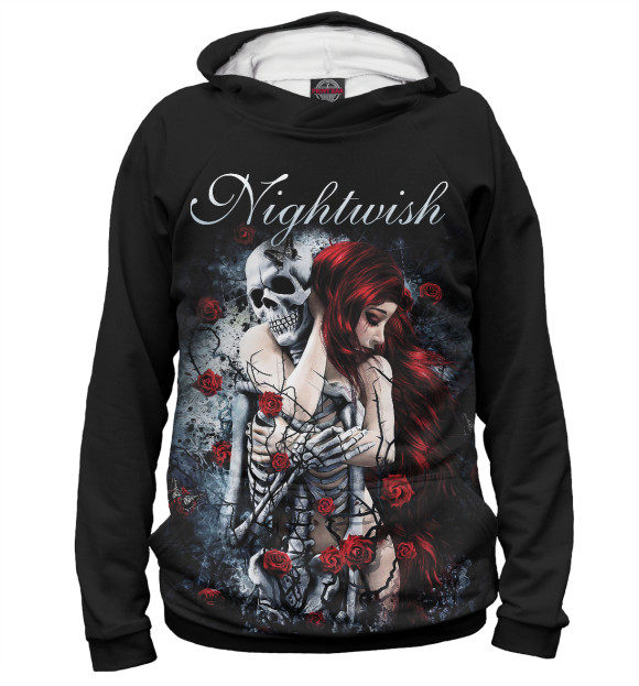 Женское худи с изображением Nightwish цвета Белый