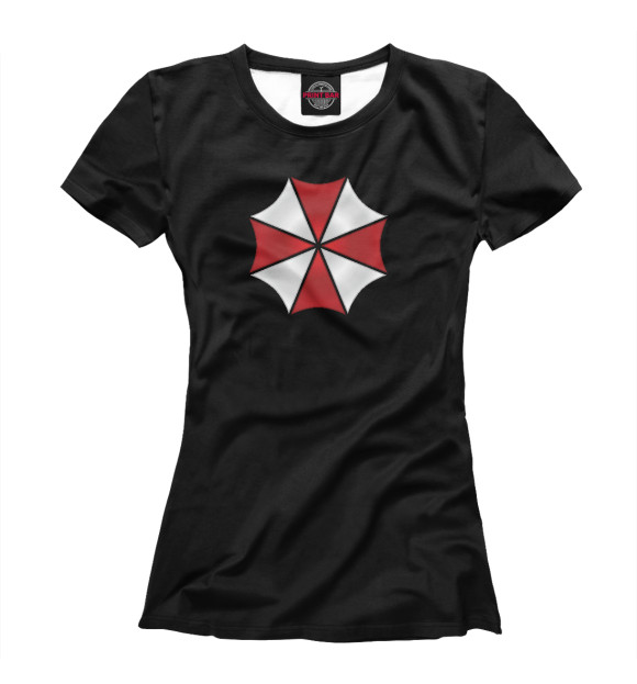 Женская футболка с изображением Umbrella Corporation Logo цвета Белый