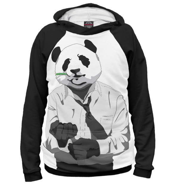Худи для мальчика с изображением HDN Panda цвета Белый