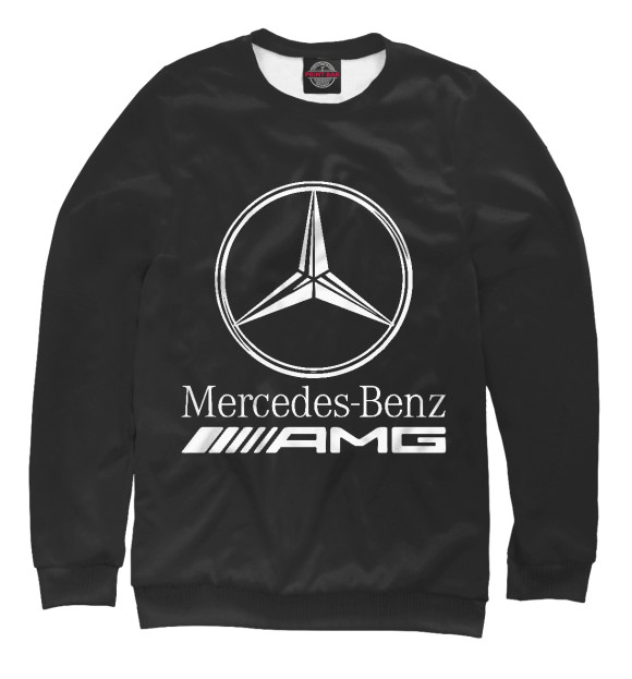 Мужской свитшот с изображением Mersedes-Benz AMG цвета Белый